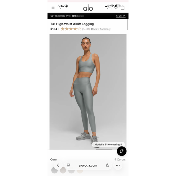 Alo yoga 7/8 High-Waist Airlift Legging in Gray - Picture 4 of 7